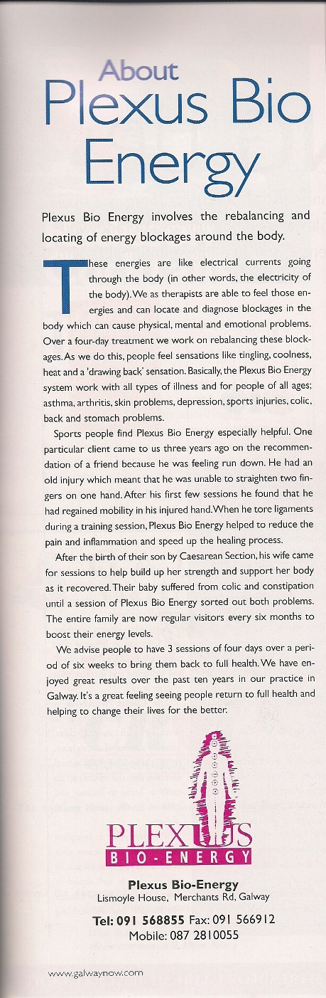 Plexus Bio-Energy article