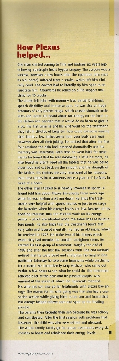 Plexus Bio-Energy article