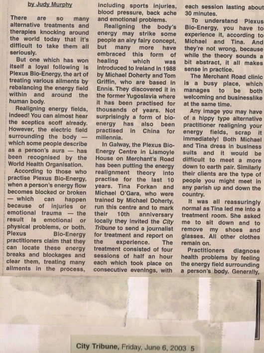 Plexus Bio-Energy article